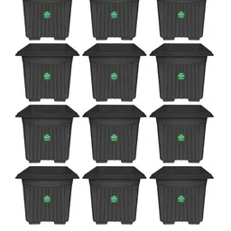 TRUSTBASKET Black 12 Pieces Textured UV Treated Square Planters-image-47