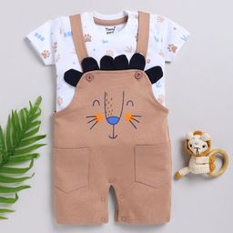 Toonyport Infant Printed Pure Cotton Dungarees-image-23