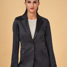Annabelle by Pantaloons Notched Lapel Collar Single-Breasted Casual Blazer-image-14