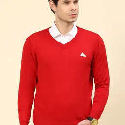Monte Carlo V- Neck Ribbed Knitted Pullover-image-9