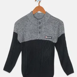 Monte Carlo Boys Self Design Cable Knit Pullover-image-11
