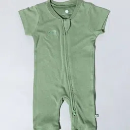 Cocoon Care Infant Kids Green Solid Rompers-picture-25