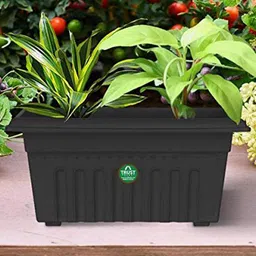 TRUSTBASKET 12-Pcs Black Rectangular Planters-45