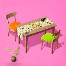 ArtzFolio Off White & Yellow Printed Table Runner-17