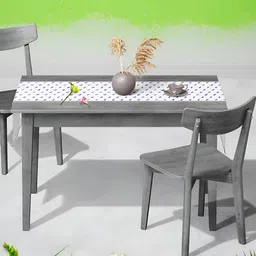 ArtzFolio White Quirky Print Dining Centre Table Runner-17