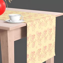 ArtzFolio Beige & Pink Printed Table Runner-33