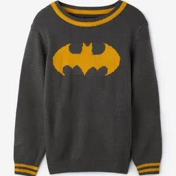 The Souled Store Boys Batman Self Design Acrylic Pullover Sweater-picture-34