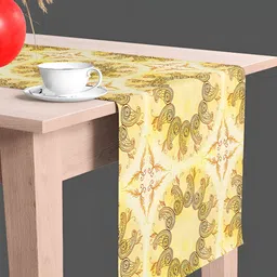 ArtzFolio Yellow Ethnic Motifs Printed Table Runner-24