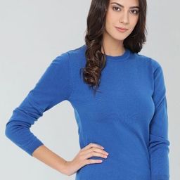 Moda Elementi Round Neck Long Sleeves Ribbed Woollen Pullover Sweater-image-70
