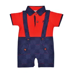 Wish Karo Boys Checked Cotton Rompers-image-18