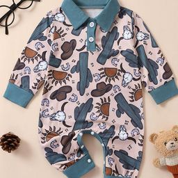 StyleCast Infant Boys Green Printed Romper-image-11
