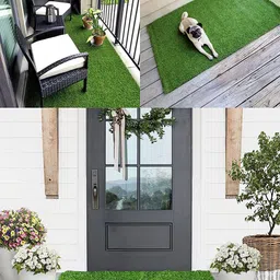 LUXEHOME INTERNATIONAL Green Artificial Grass Floor Runner-36