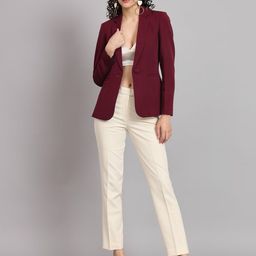 PowerSutra Comfort Fit Notched Lapel Collar Single Breasted Blazer-picture-35