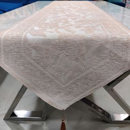 GROKI Cream Coloured Embroidered Pure Cotton Dining & Centre Table Runner with tassel-29