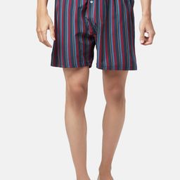Ajile by Pantaloons Men Red Stripe Printed Pure Cotton Boxers 8905685184286-26