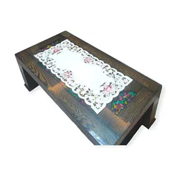 MONKDECOR White Embroidered Table Runners-40