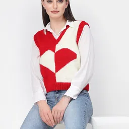 WINDROP SOLUTIONS Women Colourblocked Sweater Vest-image-65