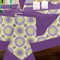 Lushomes Purple Printed 4 seater Table-image-30