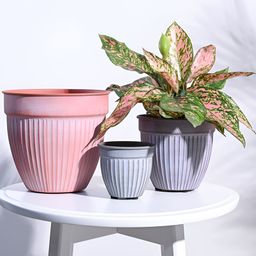 UGAOO Pastel Ridge Heritage 3 Pieces Pink Steel Planters-picture-24