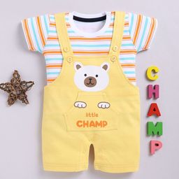 Toonyport Infant Printed Pure Cotton Dungaree-image-21