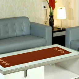 Home Heart STAR COLLECTION Rust Coloured & Beige Pure Cotton Table Runners-26