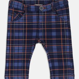 Chicco Boys Navy Blue Checked Relaxed Trousers-image-12