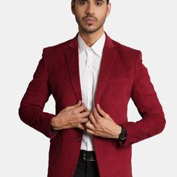 Wintage Self Design Regular Fit Single-Breasted Formal Blazer-image-54
