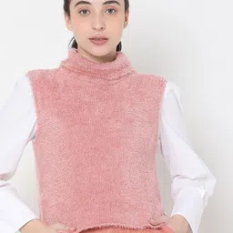 Vero Moda Women Rose Pullover with Fuzzy Detail-image-3