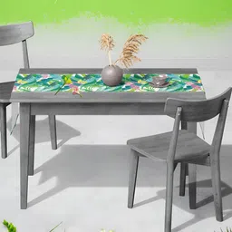 ArtzFolio Green & White Floral Printed Rectangular Table Runner-2