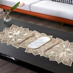 Dakshya Industries Beige Sunflower Design Runner-44