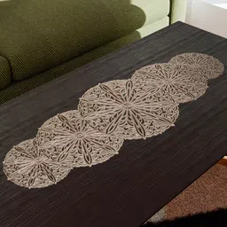 Kuber Industries Beige Floral Table Runners-41