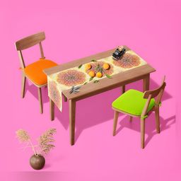 ArtzFolio Yellow & Pink Digital Printed Table Runner-0