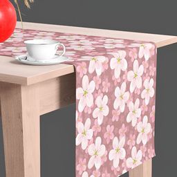 ArtzFolio Mauve & White Floral Printed Table Runner-10