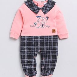 Moms Love Infant Boys Checked Pure Cotton Sleepsuit-image-10