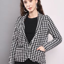 BAESD Women Printed Notch Lapel Single-breasted blazer-image-88