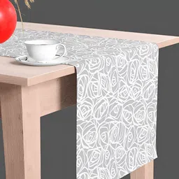 ArtzFolio Grey & White Abstract Printed Table Runner-32