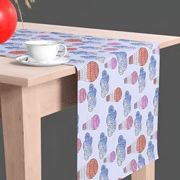 ArtzFolio White & Pink Printed Table Runner for Dining & Center Table-2