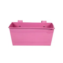 TRUSTBASKET 2 Pcs Magenta Textured Railing Hanging Metal Planters-28