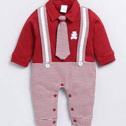 Moms Love Infant Boys Striped Pure Cotton Rompers-picture-11