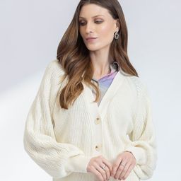 B.Copenhagen Ribbed Pure Cotton V-Neck Cardigan Sweater-image-23