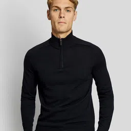 Bruun & Stengade Men Navy Blue Solid Ribbed Cardigan-picture-19