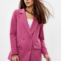 Trendyol Notched Lapel Double-Breasted Blazer-image-80