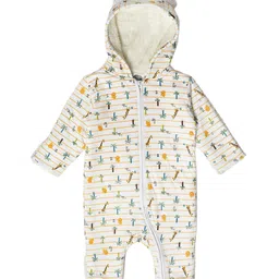 MiArcus Infant Printed Hooded Cotton Rompers-8