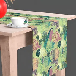 ArtzFolio Green & Purple Digital Printed Table Runner-52