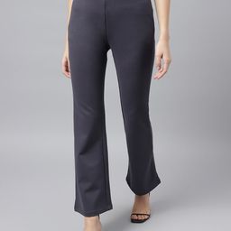Xpose Women Comfort Flared High-Rise Trousers-image-52