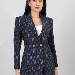 INDOPHILIA Ikat Cotton Single Breasted Blazer-image-68