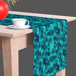 ArtzFolio Teal & Navy Blue Printed Table Runner-16