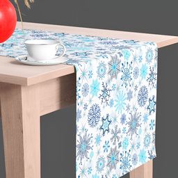 ArtzFolio Blue Geometric Printed Table Runner-8