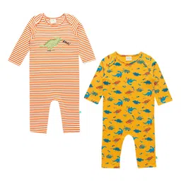 JusCubs Infants Boys Pack Of 2 Printed Cotton Rompers-image-81