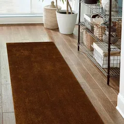 OBSESSIONS Brown Solid Polyester Runner-49